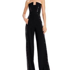 Black Halo Lena Color Block sequin Jumpsuit 10